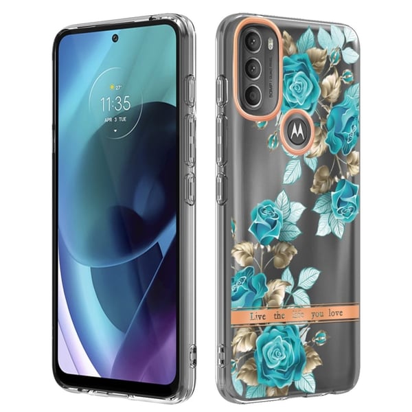 Erittäin ohut ja kestävä pehmeä kansi Motorola Moto G71 5G:lle - Sininen Ruusu Erittäin ohut ja kestävä pehmeä kansi Motorola Moto G71 5G:lle - Sininen Ruusu