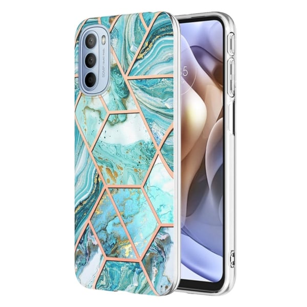 Marmordesign Motorola Moto G41 / Motorola Moto G31 deksel - Blå