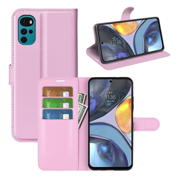 Classic Motorola Moto G22 flip etui - Rosa