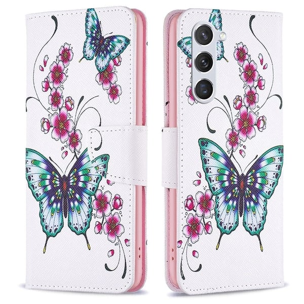 Wonderland Samsung Galaxy S23 Flip Etui - Fersken Blossom og Sommerfugle Wonderland Samsung Galaxy S23 Flip Etui - Fersken Blossom og Sommerfugle