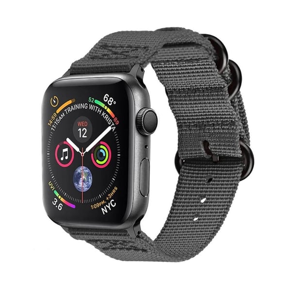 Apple Watch (45 mm) klokkerem i vevd nylon - Grå