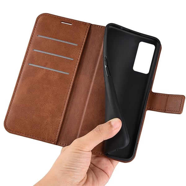 Skinn-etui i lommebok-stil for Xiaomi Redmi Note 11S 5G / Xiaomi Redmi Note 11 Pro - Lysebrun