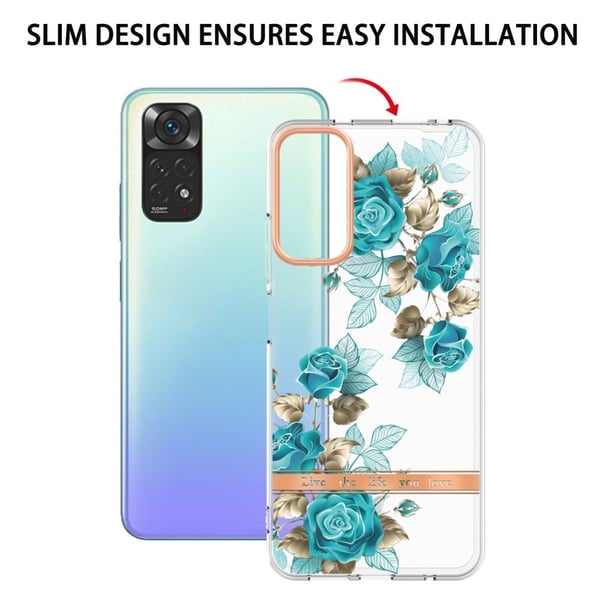 Supertynt og slitesterkt softcover for Xiaomi Redmi Note 11S / Note 11 - Blå Rose