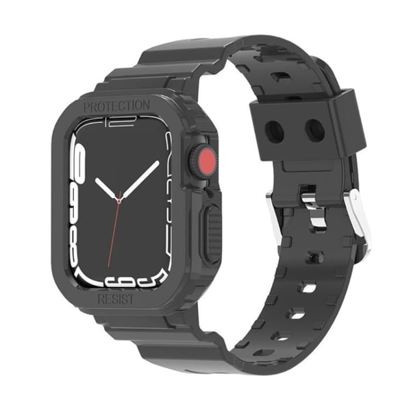 Apple Watch Series 8 (41 mm) beskyttende klokkerem med deksel - Svart Apple Watch Series 8 (41 mm) beskyttende klokkerem med deksel - Svart