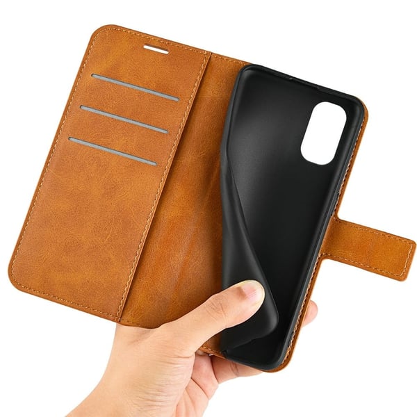 Skinn-etui i lommebok-stil for Motorola Moto G22 - Gul