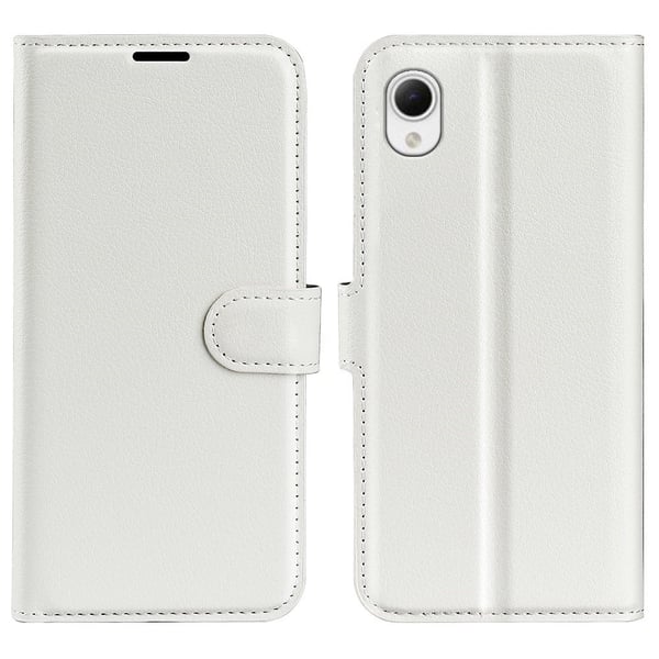 Klassisk Samsung Galaxy A23e Flip Etui - Hvid Klassisk Samsung Galaxy A23e Flip Etui - Hvid