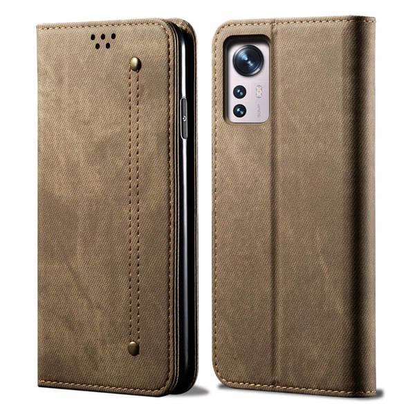 Jeans Xiaomi 12 Pro flip etui - Khaki