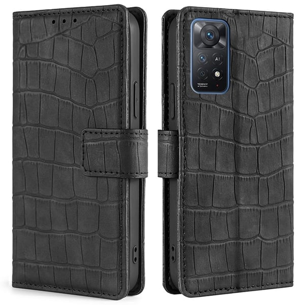 Krokodille teksturert lærveske for Xiaomi Redmi Note 11 Pro 5G / Note 11 Pro - Svart