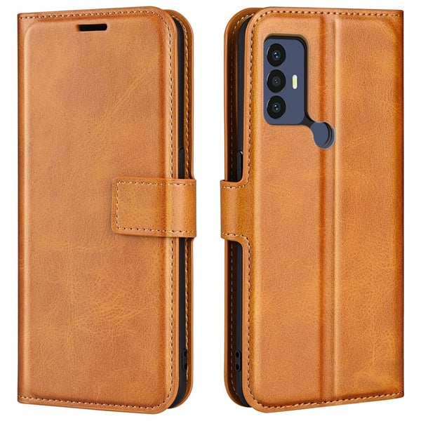 Skinn-etui i lommebok-stil for TCL 30E - Gul