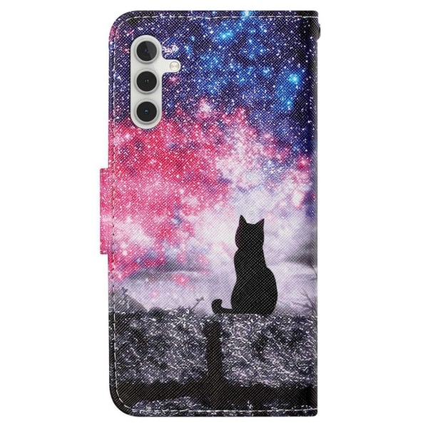 Wonderland Samsung Galaxy A14 Flippetui - Starry Sky / Katt