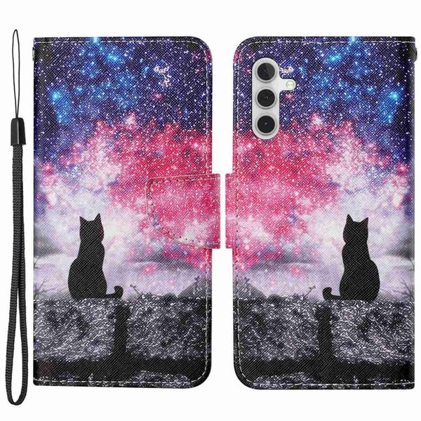 Wonderland Samsung Galaxy A14 Flippetui - Starry Sky / Katt