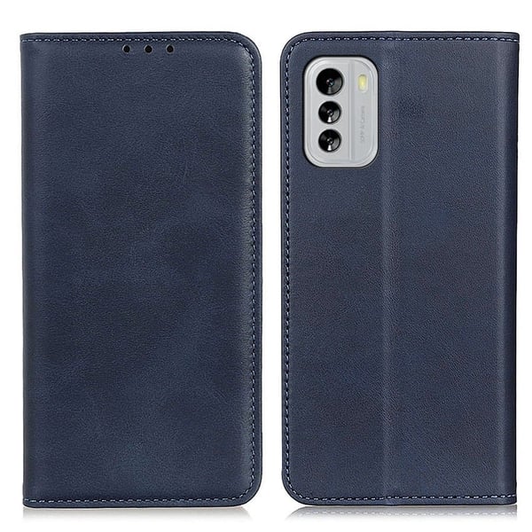 Flip Etui med Pung i Ægte Læder til Nokia G60 - Blå