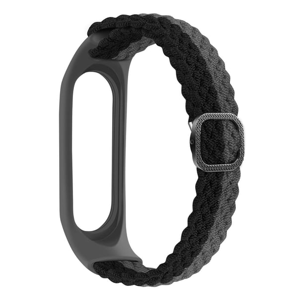 Xiaomi Mi Smart Band 6 / 5 / 4 nylon fargekontrast klokkerem - Svart / Grå