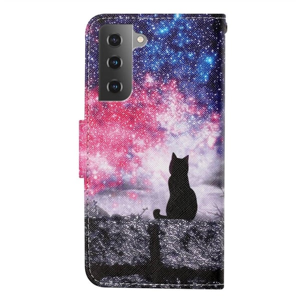 Wonderland Samsung Galaxy S23 Plus Flippetui - Starry Sky / Katt