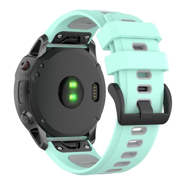 Garmin Fenix 7X tofarget klokkerem i silikon - Blågrønn / Grå