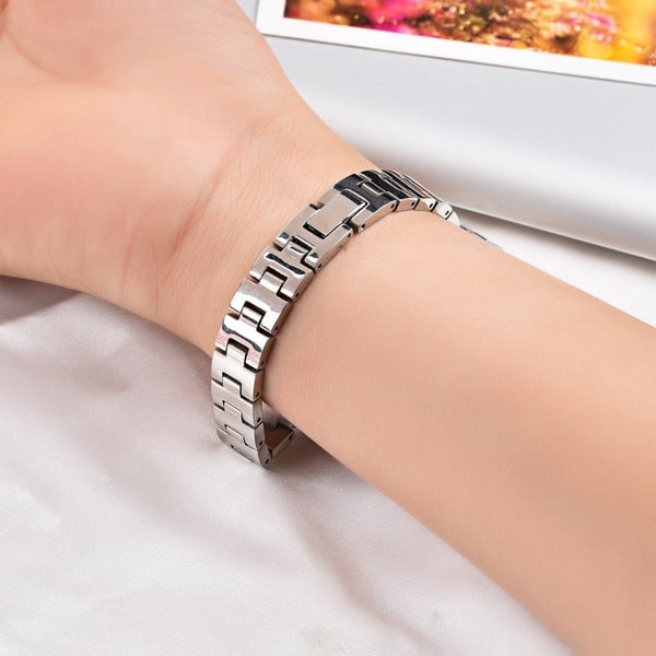 Xiaomi Mi Smart Band 6 / 5 bling rhinestone dekor rustfritt stål klokkerem - Sølv