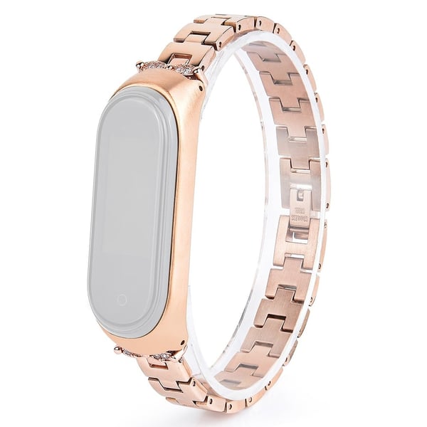 Xiaomi Mi Smart Band 4 / 3 bling rhinestone dekor rustfritt stål klokkerem - Gull