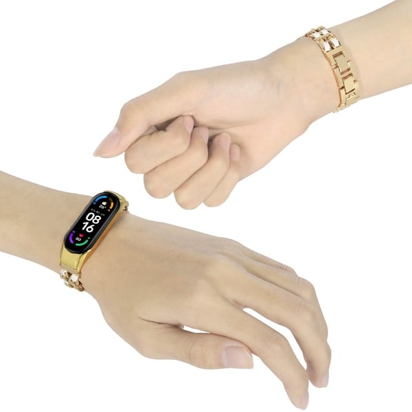 Xiaomi Mi Smart Band 4 / 3 rustfritt stål kjede klokkerem - Gull