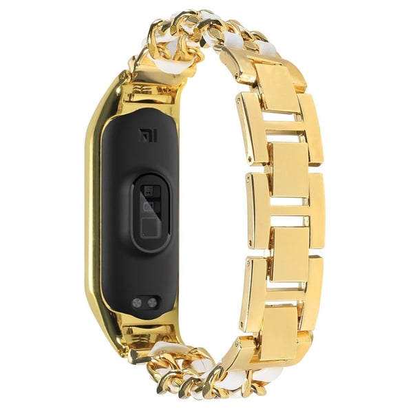 Xiaomi Mi Smart Band 4 / 3 rustfritt stål kjede klokkerem - Gull
