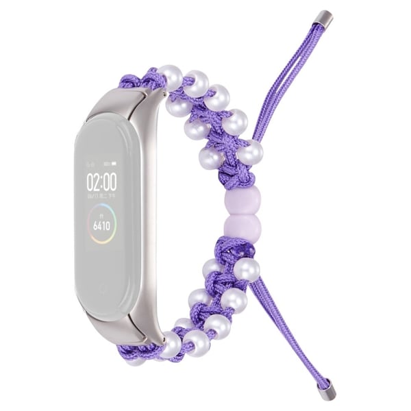 Xiaomi Mi Smart Band 4 / 3 stilig perle dekor urrem - Lilla