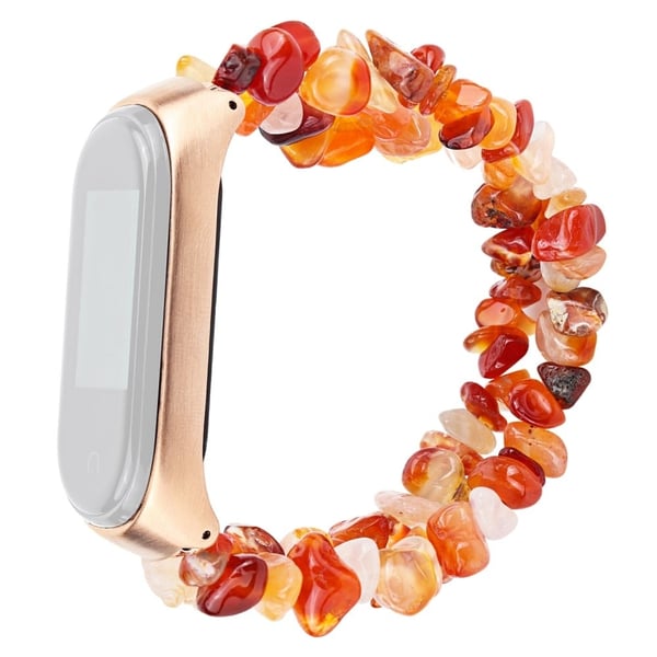 Xiaomi Mi Smart Band 6 / 5 naturstein stilig klokkerem - Rød