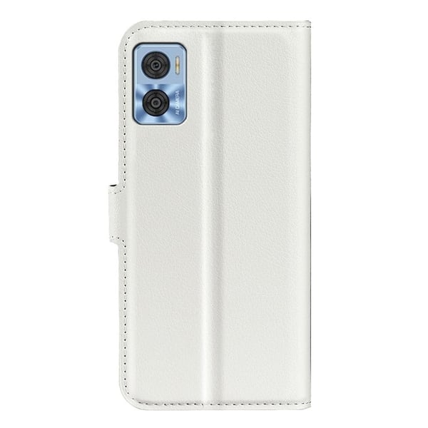 Classic Motorola Moto E22 Läppäkotelo - Valkoinen