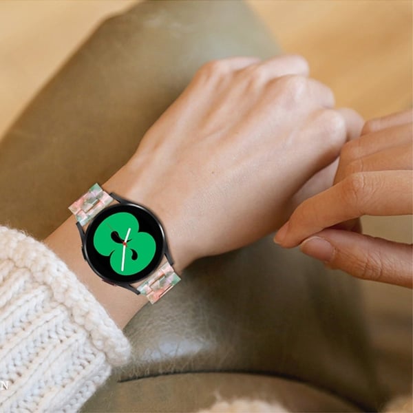 20 mm glat resin urrem til Amazfit-ur - Lyserød / Grøn