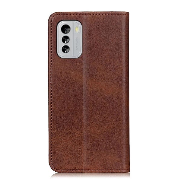 Flip Etui med Pung i Ægte Læder til Nokia G60 - Kaffe