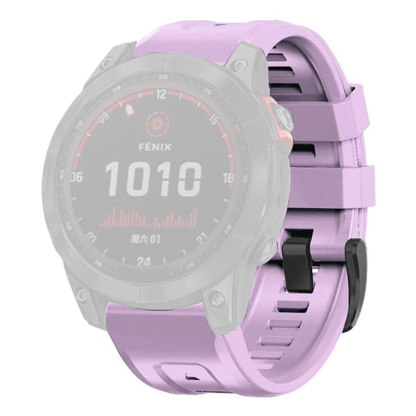 Garmin Fenix 7 klokkerem i silikon med spenne - Lyselilla