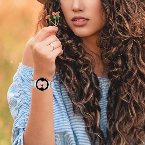Elastisk enkel klokkerem til Samsung Galaxy Watch 4 - Svart / Hvit
