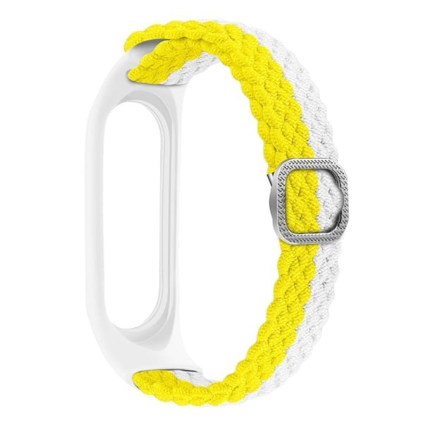Xiaomi Mi Smart Band 6 / 5 / 4 nylon fargekontrast klokkerem - Gul / Hvit