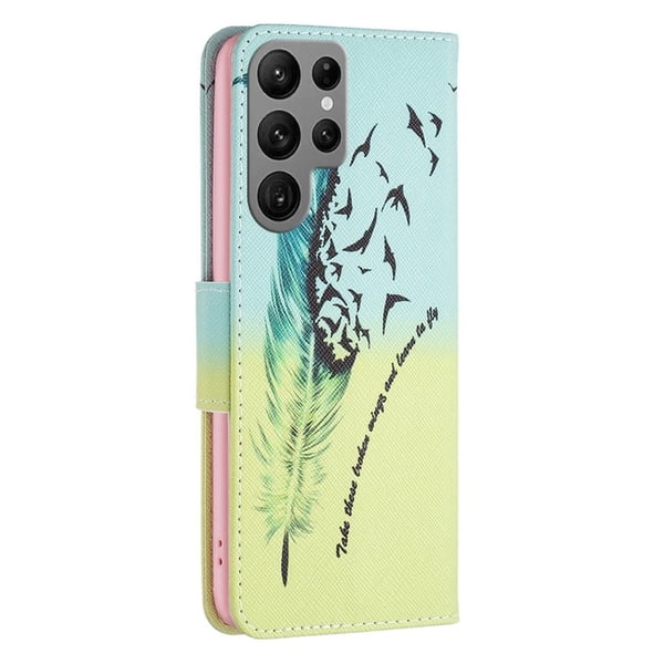 Wonderland Samsung Galaxy S23 Ultra Flip Etui - Fjer
