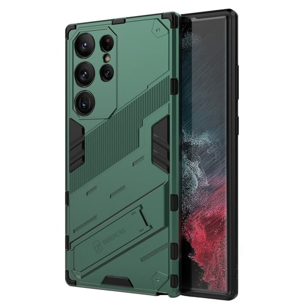 Stødsikker Hybrid Cover med A Moderne Touch til Samsung Galaxy S23 Ultra - Grøn