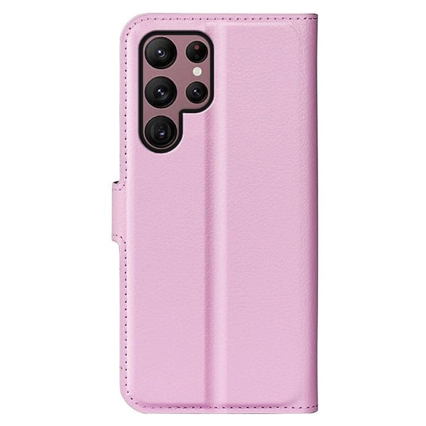 Klassisk Samsung Galaxy S23 Ultra Flip Etui - Lyserød
