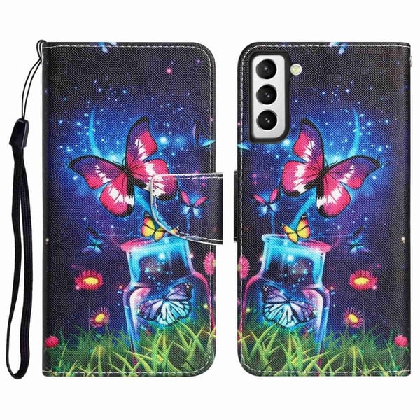 Wonderland Samsung Galaxy S23 Plus Flippetui - Bottle og Sommerfugl