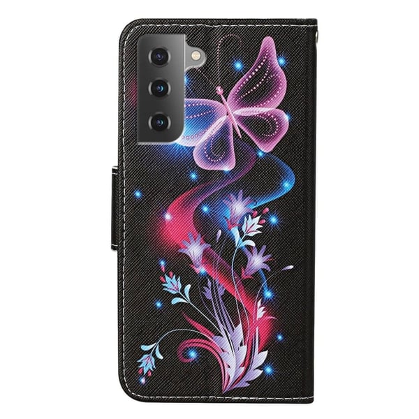 Wonderland Samsung Galaxy S23 Plus Flippetui - Fluorescent Sommerfugler