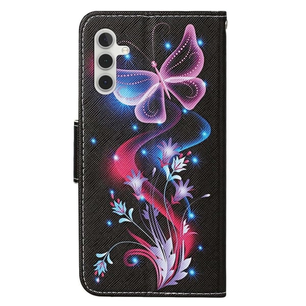 Wonderland Samsung Galaxy A14 Flippetui - Fluorescent Sommerfugler