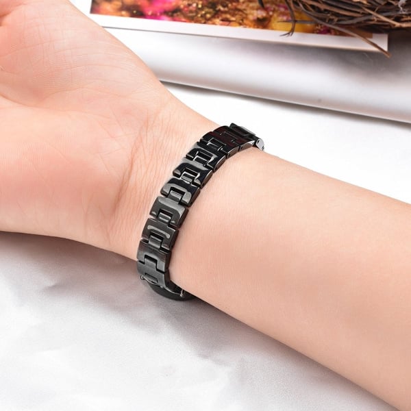 Xiaomi Mi Smart Band 4 / 3 bling rhinestone dekor rustfritt stål klokkerem - Svart