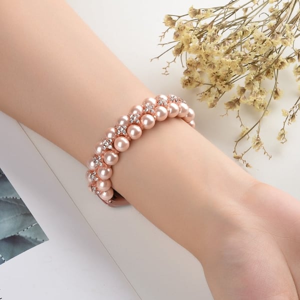 Xiaomi Mi Smart Band 6 / 5 naturstein stilig klokkerem - Rosa