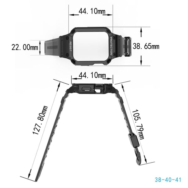 Apple Watch (41 mm) med integrert deksel - Svart