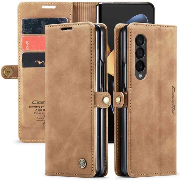 CaseMe Samsung Galaxy Z Fold4 Vintage Etui - Brun