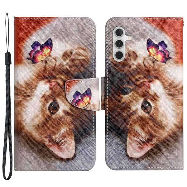 Wonderland Samsung Galaxy A14 Flippetui - Sommerfugl / Katt