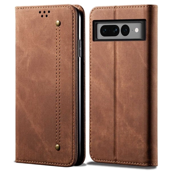 Jeans Google Pixel 7 Pro Flip Etui - Kaffe