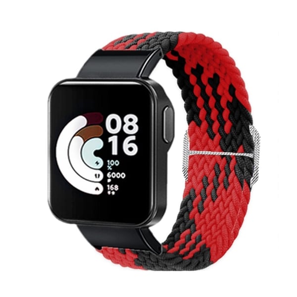 Xiaomi Redmi Watch nylon elastisk klokkerem - Rød / Svart