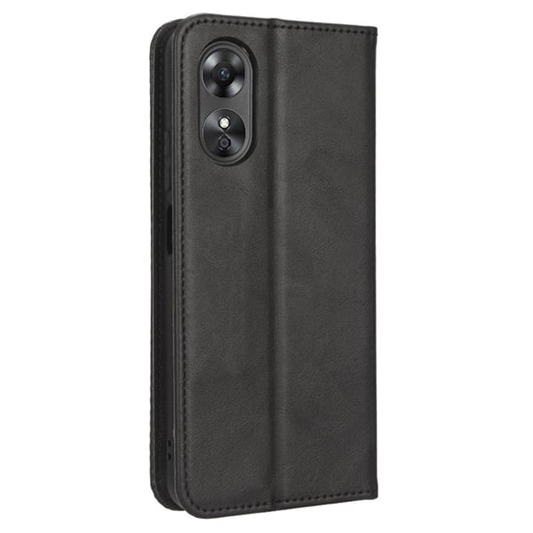 Bofink Vintage Oppo A17 Nahkakotelo - Musta