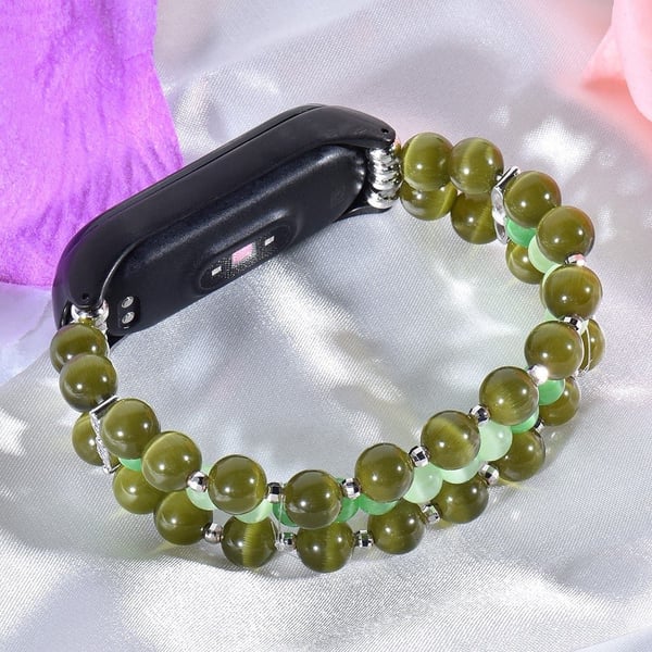 Xiaomi Mi Smart Band 6 / 5 trippel perle opal perler klokkerem - Mørkegrønn