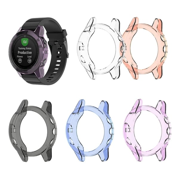 Garmin Fenix 5 / 5 Plus gjennomsiktig deksel - Gjennomsiktig Blå
