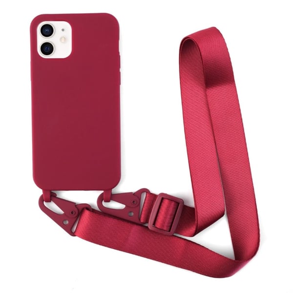 Tynt TPU-etui med matt finish og justerbar stropp for Dark Green - Rød