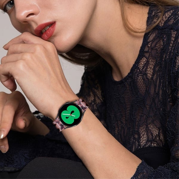 22 mm moderigtig urrem med 3 perler i resin til Amazfit-ur - Brun / Lyserød