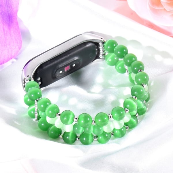 Xiaomi Mi Smart Band 6 / 5 trippel perle opal perler klokkerem - Grønn